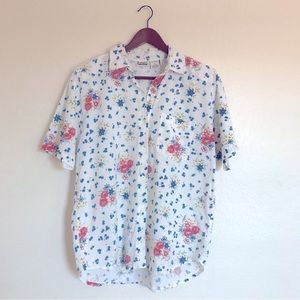100% Cotton Floral Button Down Shirt Capacity